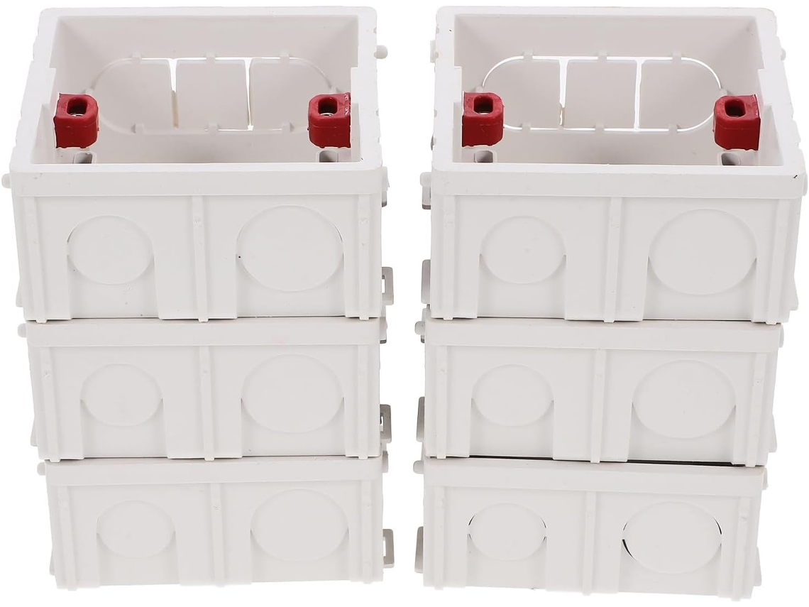86 6 Peças, Caixa Elétrica De Parede Em Pvc Branco, Robusta E Fácil De Instalar