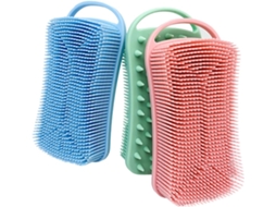 Escova De Banho Silicone Dupla Face Frcolor, Conjunto De 3 Peças, Quadrada, 90g, Esfoliante E Macia, Para Homens E