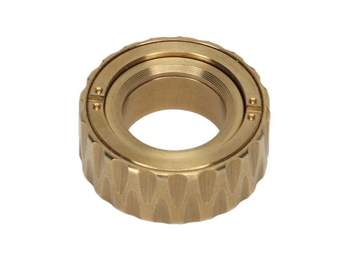 Mali brinquedo de Alivio de Estresse Anel Ratchê Mecânico Metal Deslizador Dourado para Adulto