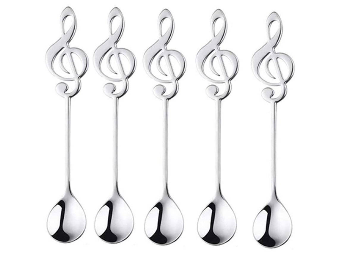 Conjunto de 4 Colheres Decorativas em Forma de Nota Musical NEVEANCE