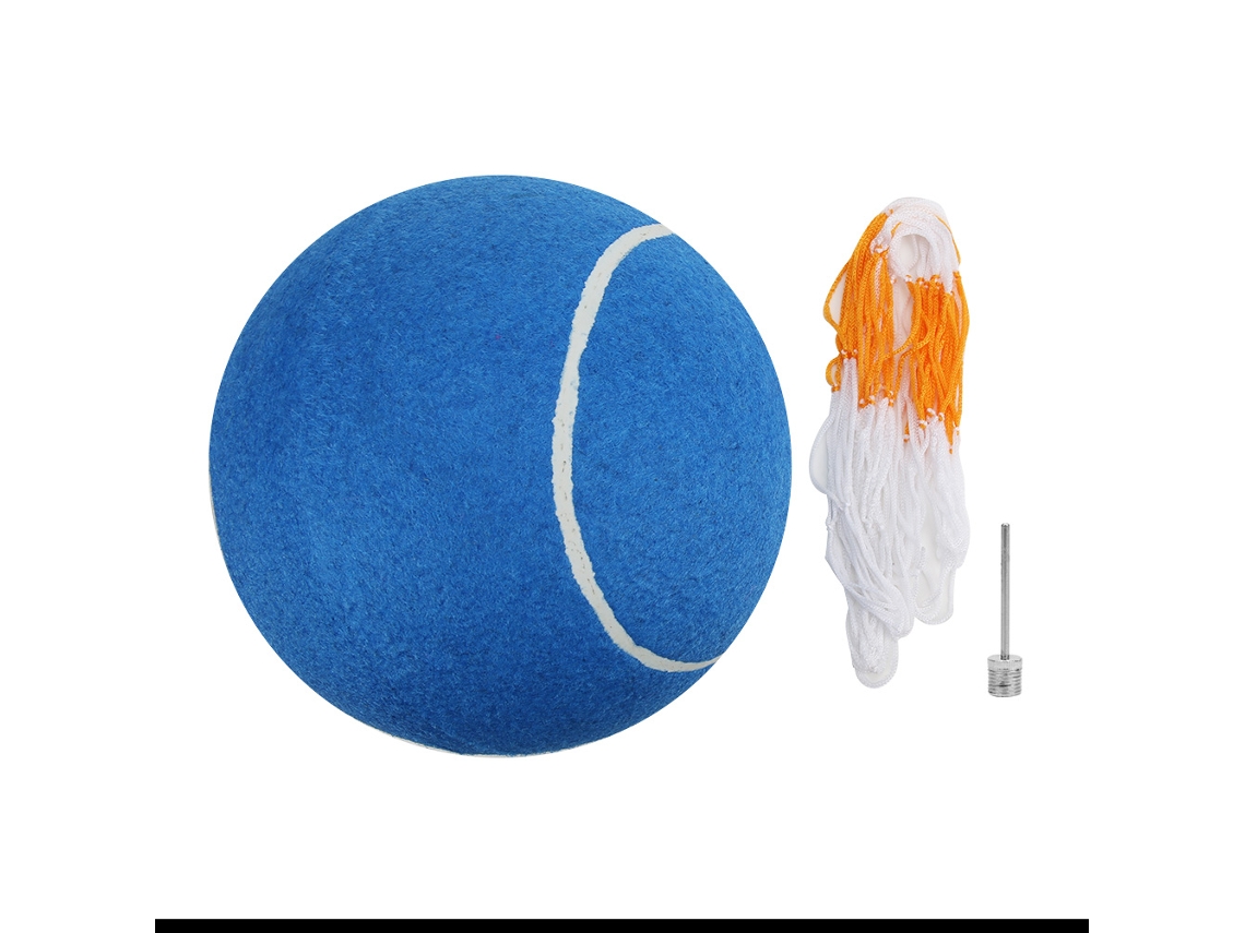 Bola De Tênis Inflável Grande Borracha 20 Cm 8 Polegadas Pet Com Rede Para Brincar Azul