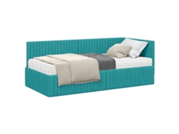 Estrutura de Cama de Canto com Colchão 2 Pcs Turquesa Veludo MAISON EXCLUSIVE