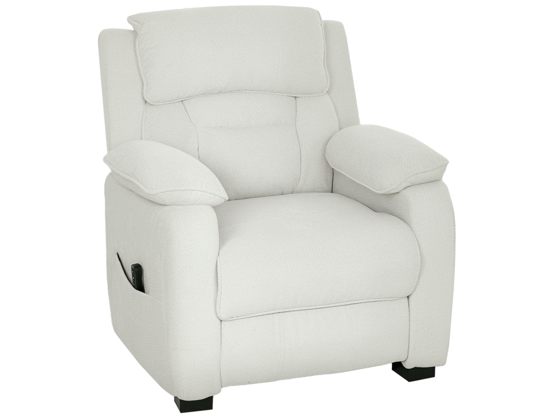 Poltrona Elétrica Reclinável Com Porta Usb E Apoio Pés, 86x90x103cm, Controle Remoto Creme