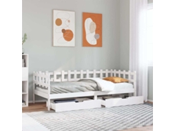 Vidaxl Sofá cama com Gavetas 80x200 Cm Madeira de Pinho Maciça