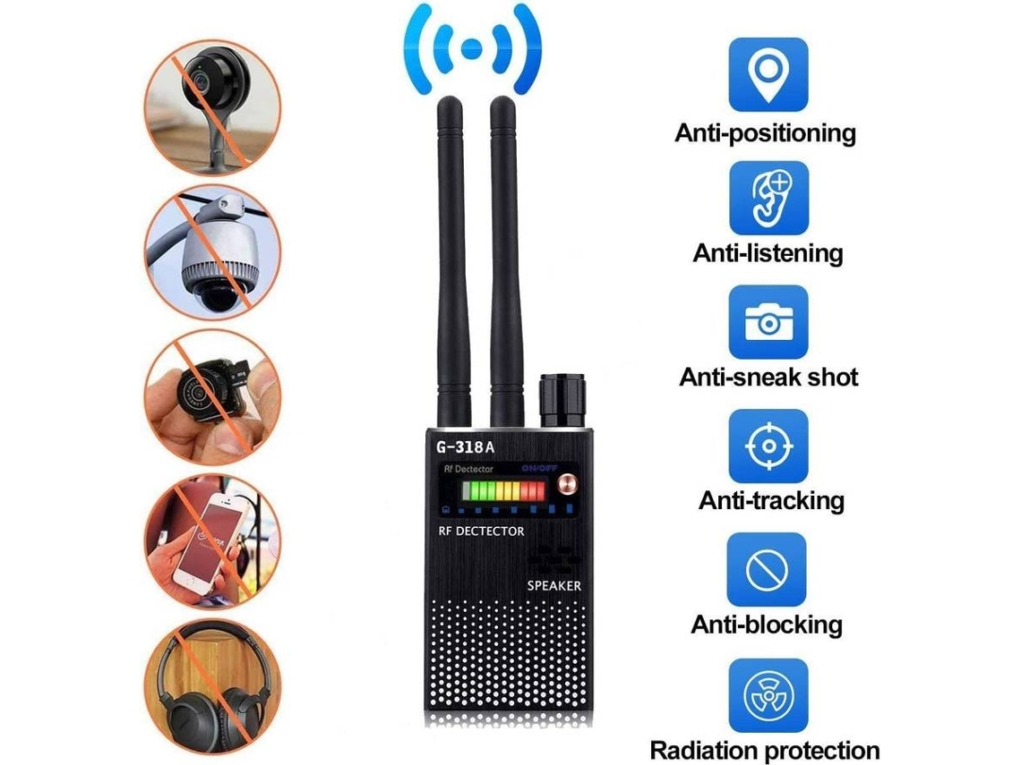 Detector de Sinal Rf Sem Fio Anti Spy Detector de Câmera de Bug Gps Radar Scanner de Rádio Cdma Finder YIZHOOD