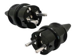 Conector De Acoplamento 16a Com Dois Pinos Redondos, Conector Francês, Preto