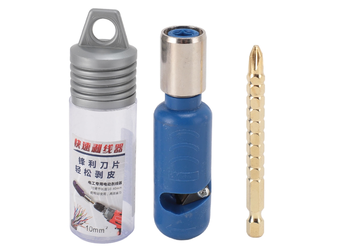Ferramenta De Pelado De Cabos Elétricos Para Furadeira 10mm² Com Adaptador Multifuncional Para Furadeira De 1/4 Polegada