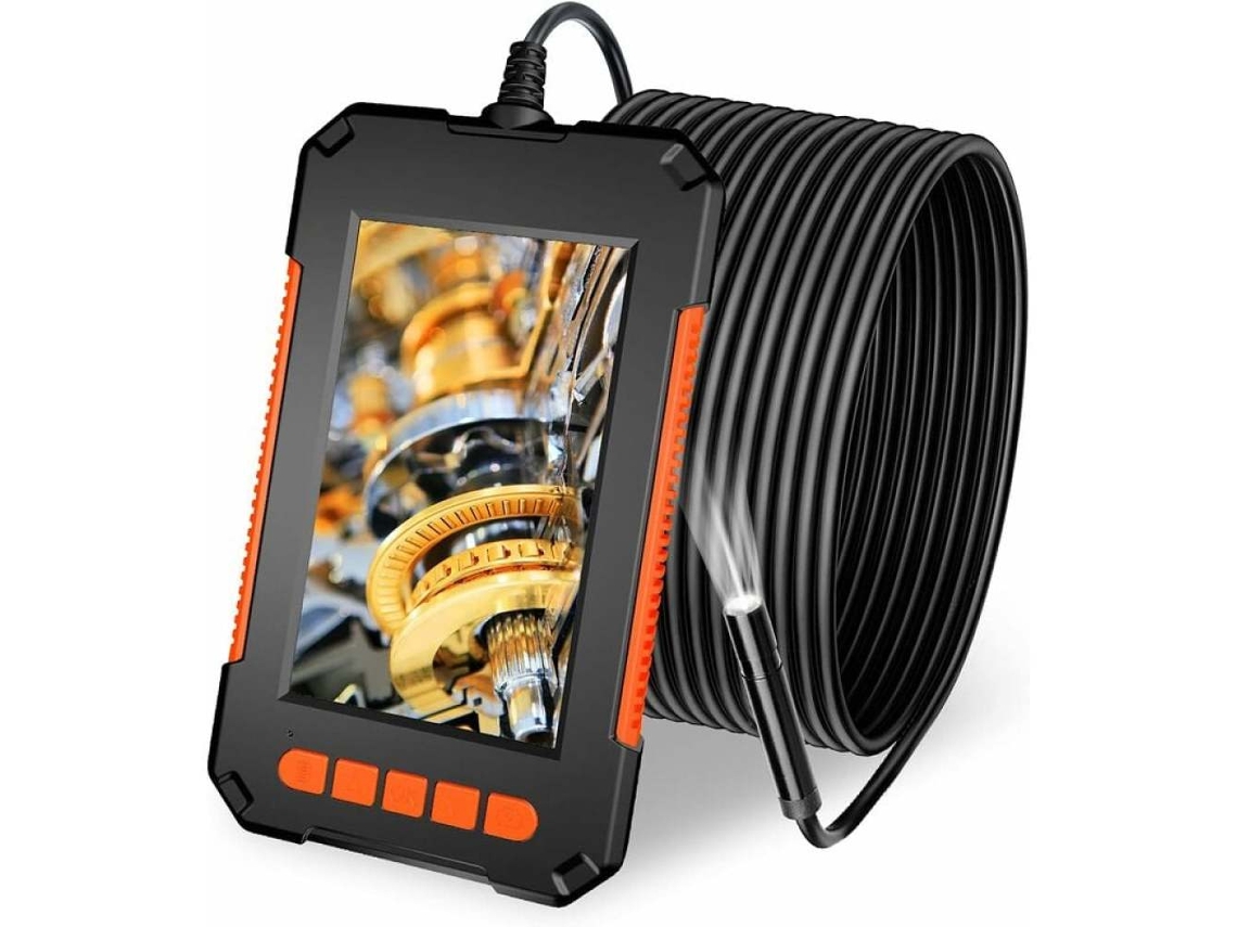 Câmera De Endoscópio 1080p Hd Com Tela Lcd 4.3 Polegadas, À Prova Dágua Ip67, Com Cabo Semi Rígido De 10 Metros E Bateria 2600mah