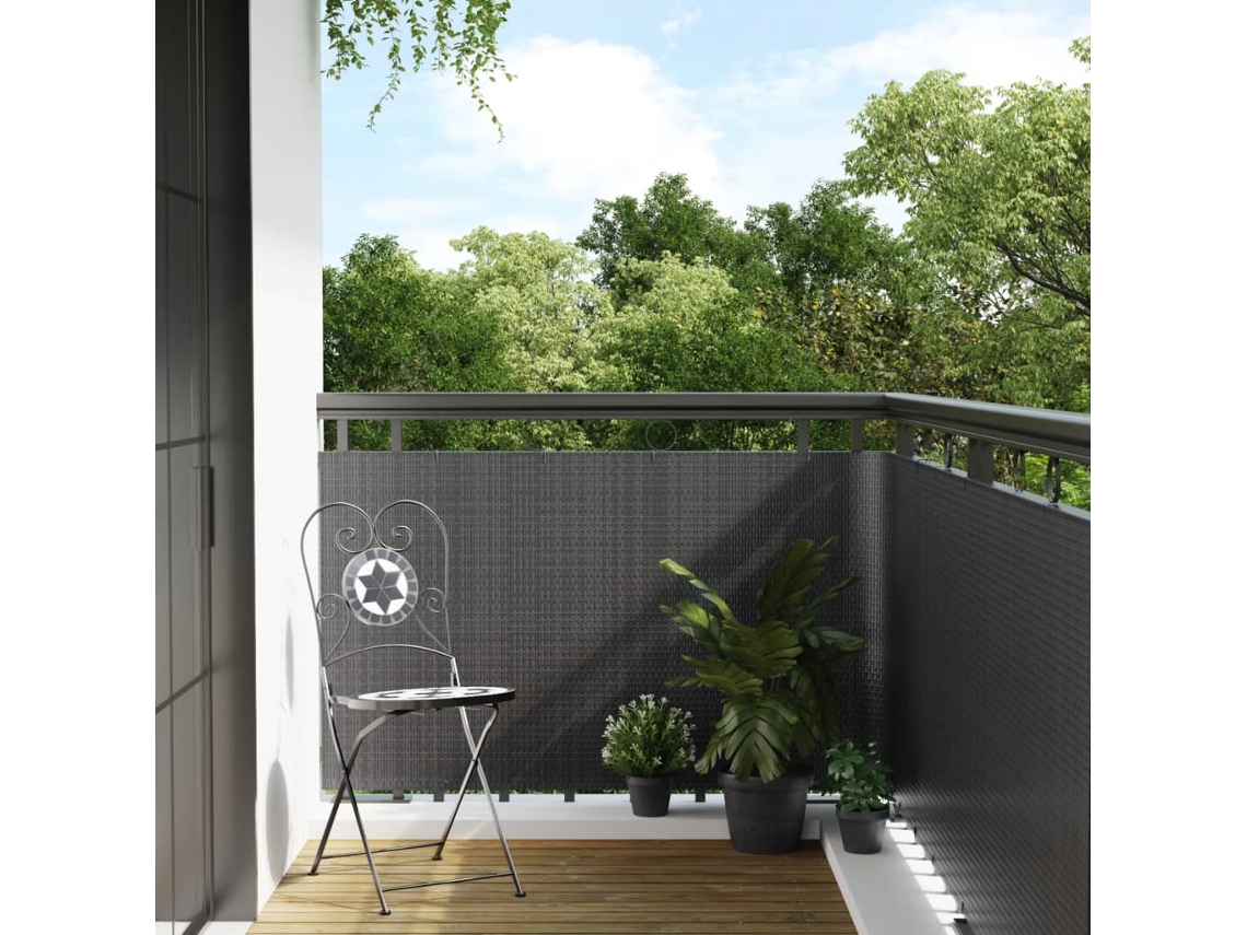 Vidaxl Tela De Varanda 500x90 Cm Vime Pe Antracite