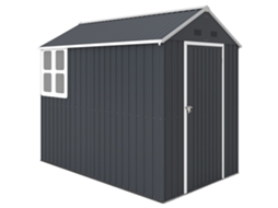 Suporte para Ferramentas de Jardim em Aço Galvanizado e Pp com Janela (259x172x222cm) Cinza Branco