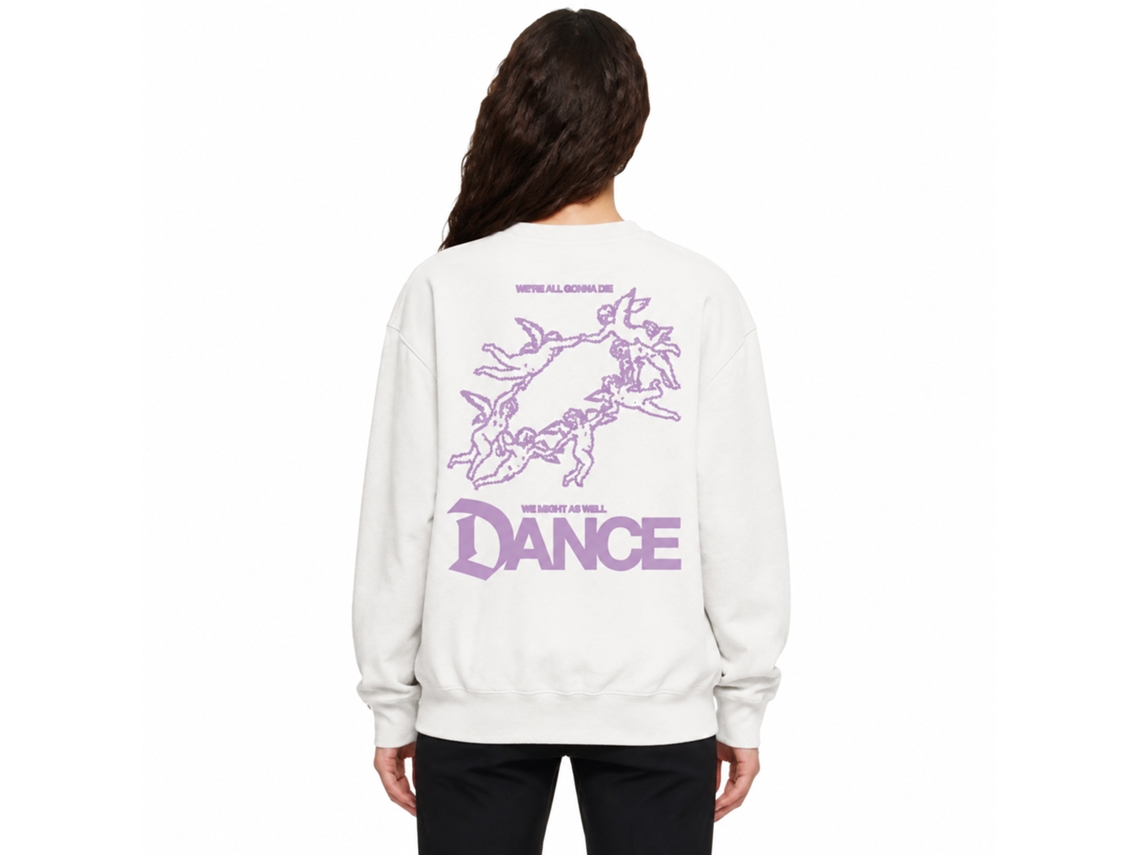 Rockinstone We Might As Well Dance White Classic Classic Sweatshirtdouble-sided Print Unique Designer Style
