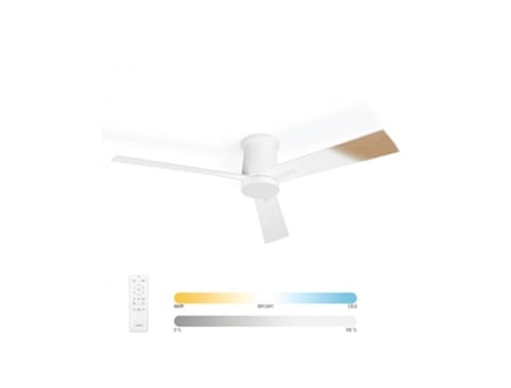 Ventilador De Teto Noaton 16132wwl Rhea Com Luz Branca/maple