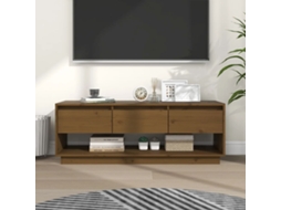 Vidaxl Móvel De Tv 110,5x34x40 Cm Madeira De Pinho Maciça Castanho Mel