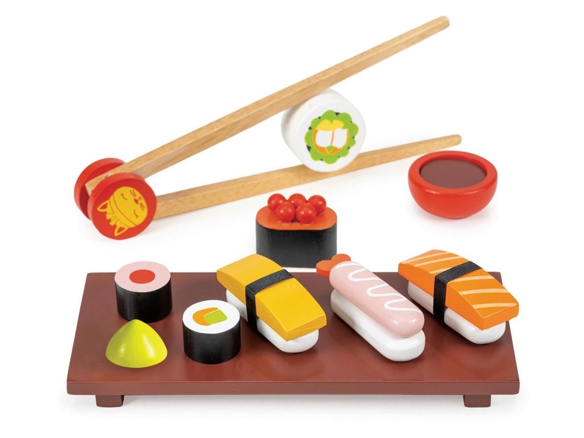 Conjunto De Sushi De Madeira Mentari Brinquedo Educativo Para Crianças.
