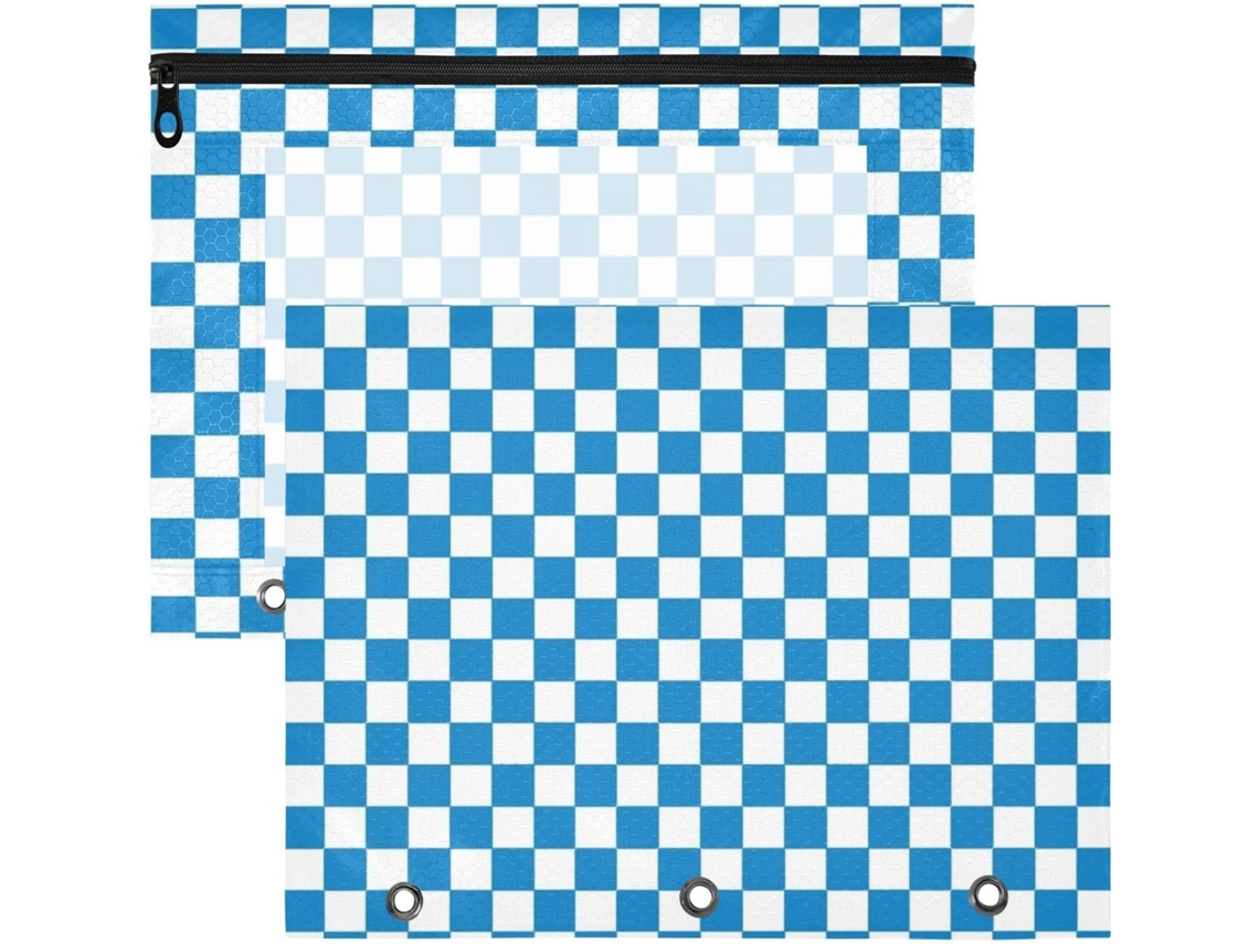 Conjunto de 2 Estojos Plásticos Portáteis para Fichários 3 Argolas, Ideais Materiais Escolares Professores, Co