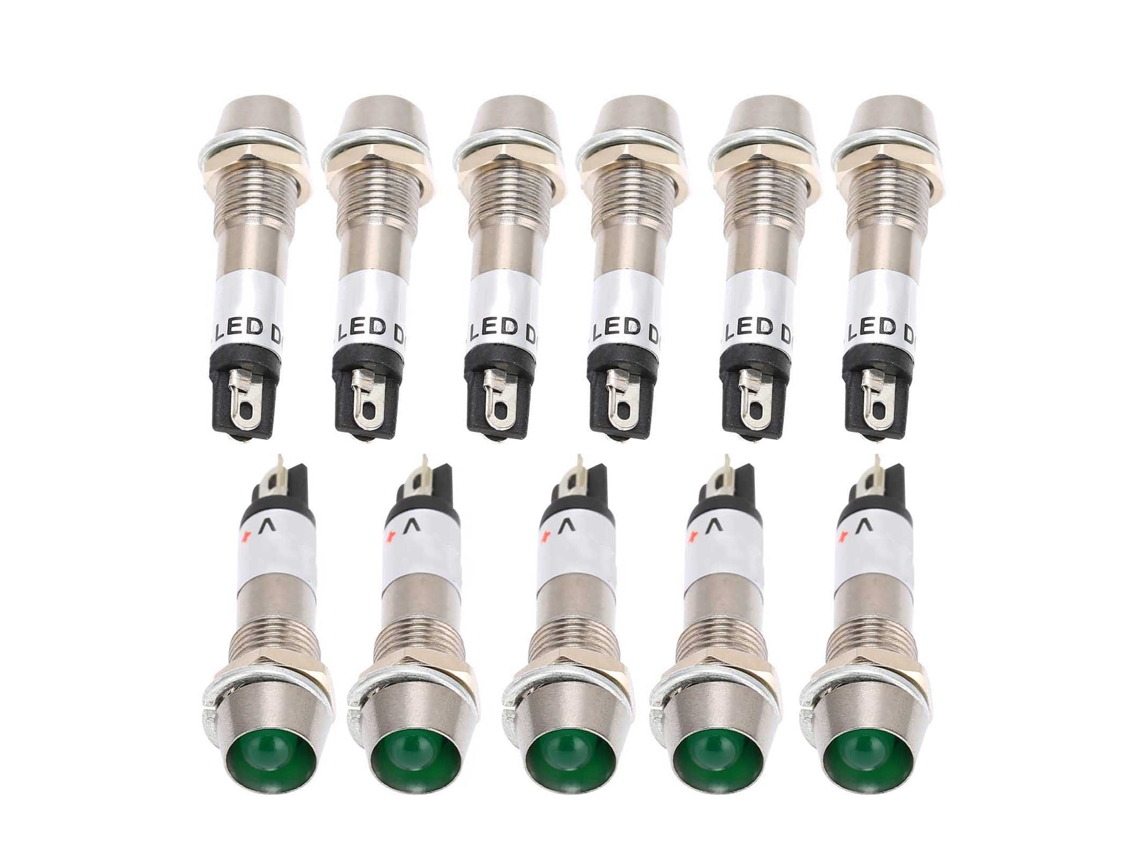 Luz Indicadora Dc 12v 8mm Verde