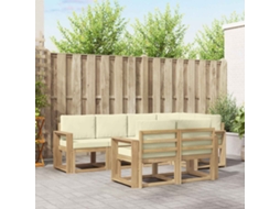 Vidaxl Conjunto De Sofás Para Exterior 7 Unid. Branco E Creme