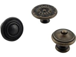 1 Peça De Puxador Redondo Liga Zinco Para Porta Armário E Gaveta Com Furo Único Móveis 8116-preto