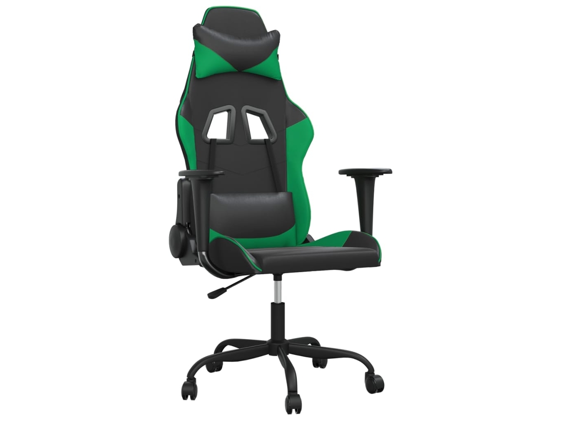 Cadeira de gaming VIDAXL Preto Couro Artificial (66x56x131 cm)