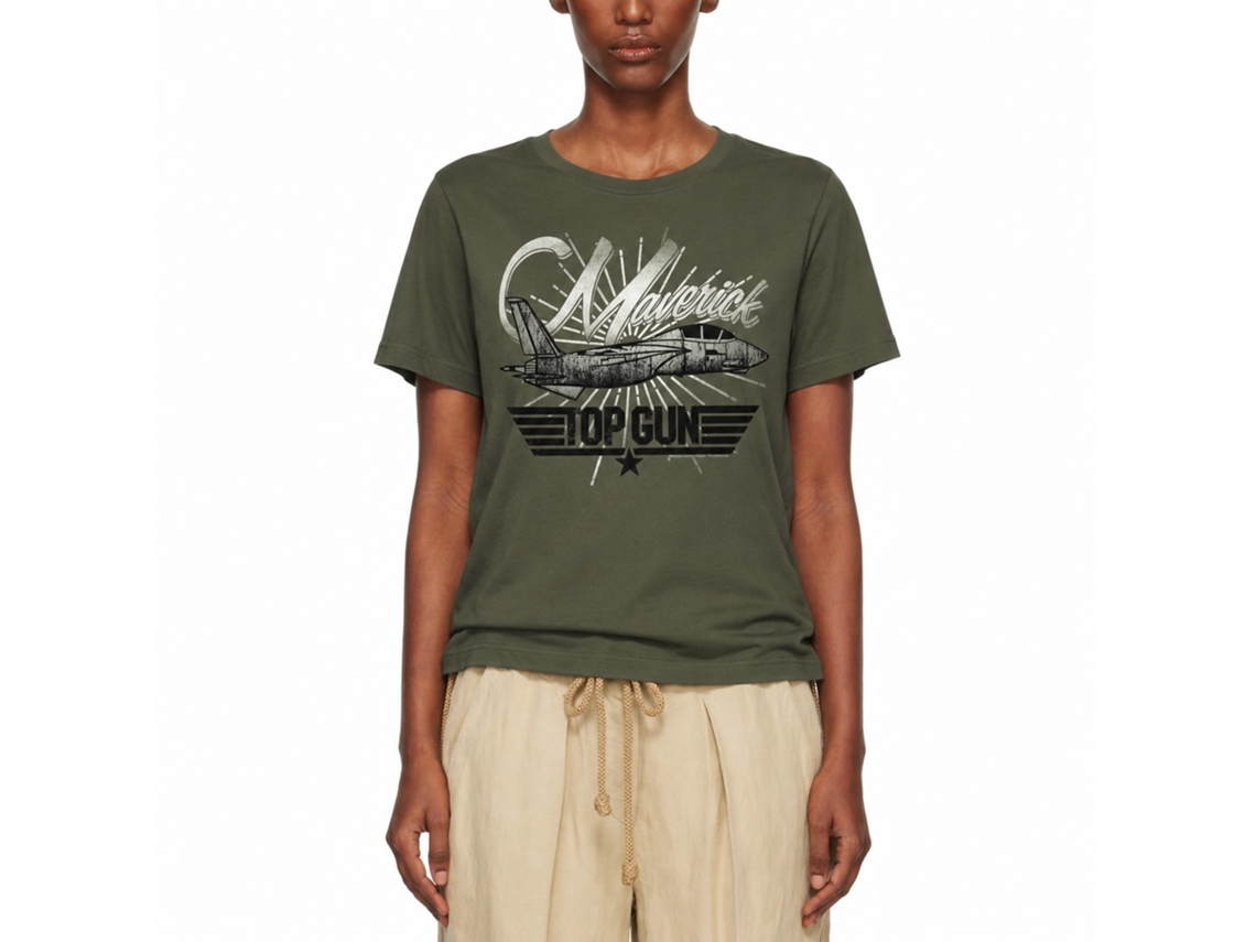 Rockinstone Top Gun Movie Retro Solid Military Green Adult T-shirt Size:xxl