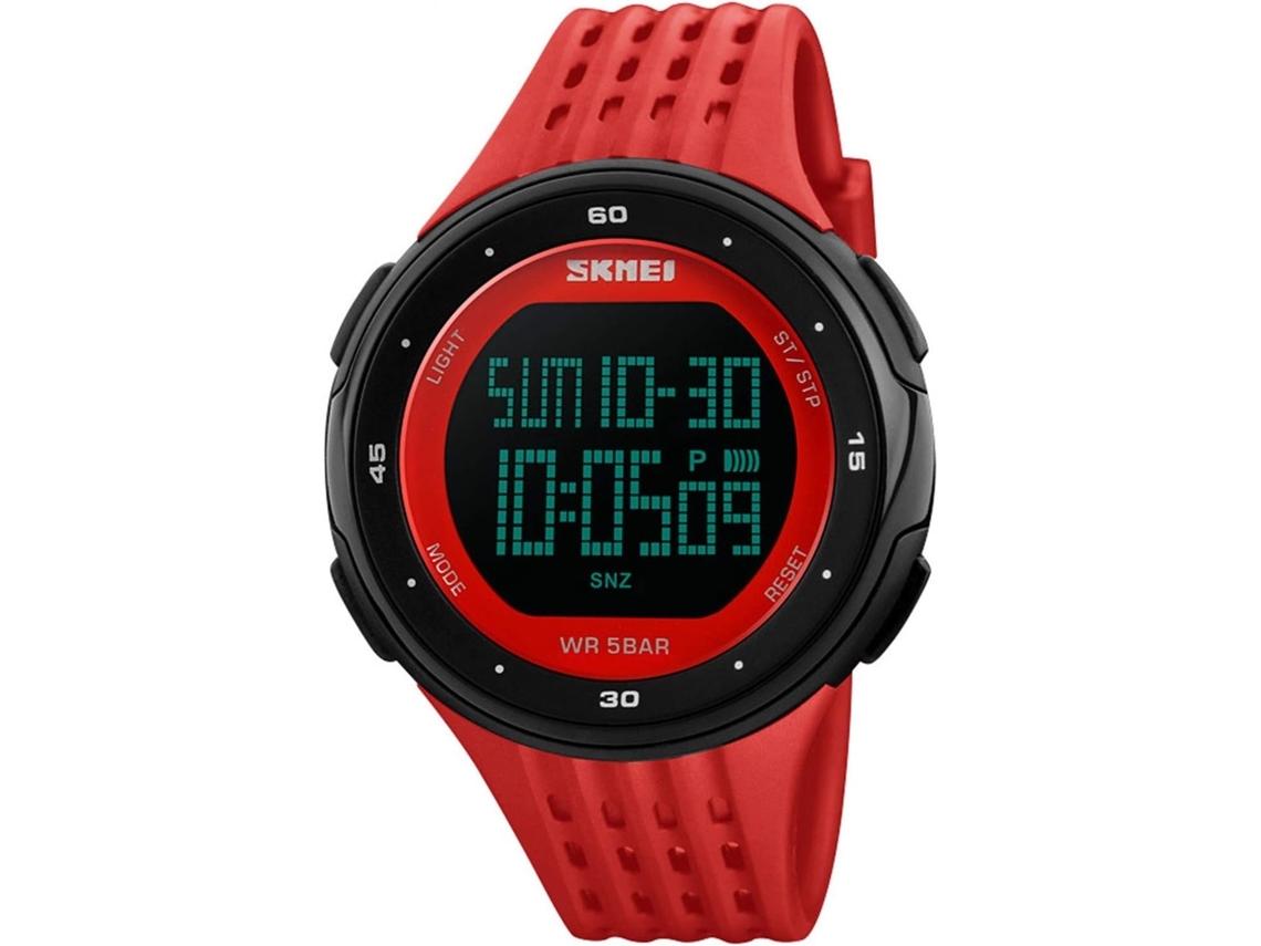 Sport À Prova DÁgua Led Relógios Digitais Femininos-Vermelho