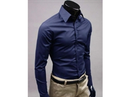 2026 camisetas de Luxo para Homem, Manga Longa, Gola Redonda, Ajuste Slim, Casual e Formal, Outono e Primavera XL Azul Marino
