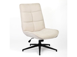 Poltrona De Lazer Ajustável Em Tecido Chenille Bege Com Rotação De 360° Charlotte Meubles Cosy