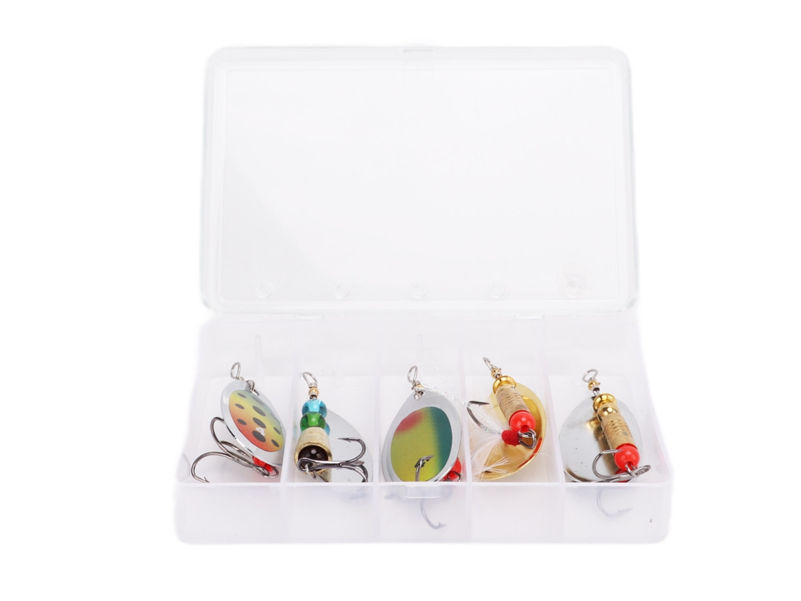 Lure Bait Set (compound Rotating, Long Casting Spoon) 360° Compound Rotating Spoon Lure Set, Lure Bait, Long Casting Spoon Bait, 5-piece Set