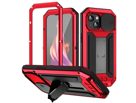 Suporte Casa Slide Câmara Para Iphone 15 R-just Silicone Vermelho