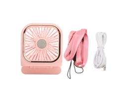 Ventilador de Pescoço Plegável Rosa com Bateria Power Bank