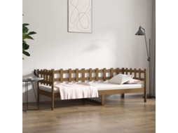 Sofá cama 90x200 cm madera maciza de pino marrón miel