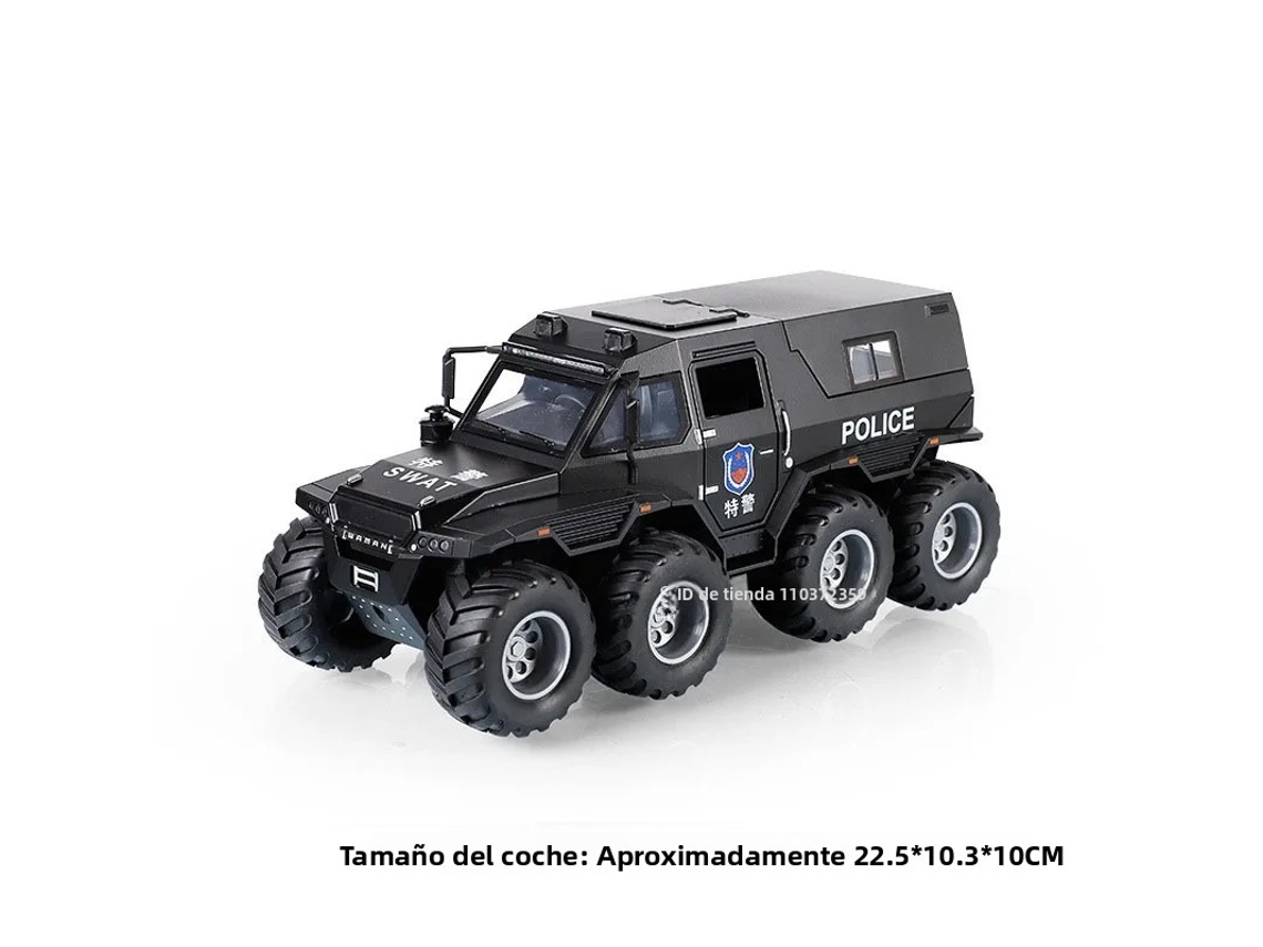 (preto 1) Miniatura Do Carro De Polícia Avtoros Shaman Em Escala 1:24 Com Efeitos De Som E Luz.