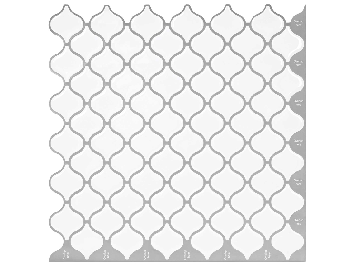 Vidaxl Azulejo Lanturn 10 Unid. Branco 27 X 27 Cm Poliuretano E Pet