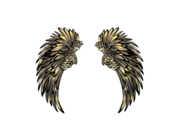 Asas de Anjo Metal Arte Parede Luz Led 14 Polegadas