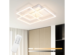 ZMH Luminária de teto LED moderna branca 3000-6500K para sala de estar, cozinha e escritório