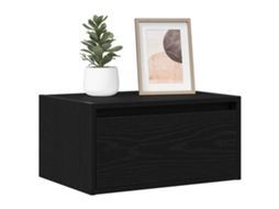 Vidaxl Mesas de Cabeceira de Parede com Luzes Led 2 Pcs Carvalho Preto
