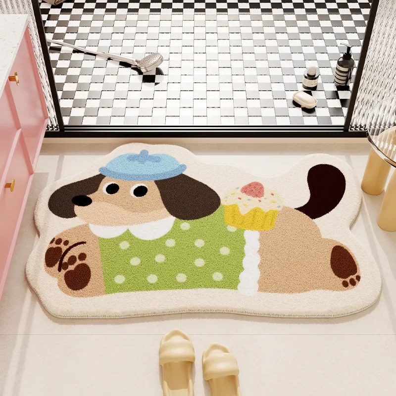 Tapete De Banheiro Com Desenho Animado Fofo (estilo 2, 60x90cm), Absorvente E Macio.