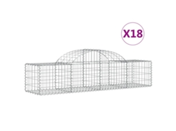 Conjunto 18 Cesto gabião VIDAXL Prateado Ferro (200x50x40/60 cm)
