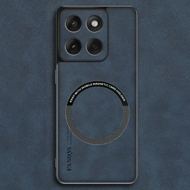 (azul Escuro, Motorola Moto G75) Capa Macia Em Couro Genuíno Para Celulares Motorola, Compatível Com Carregamento Sem Fio Magnético.