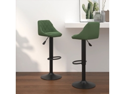 Vidaxl Bancos De Bar 2 Pcs Veludo Verde-escuro