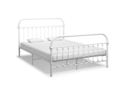 Estrutura De Cama 140x200 Cm Metal Branco