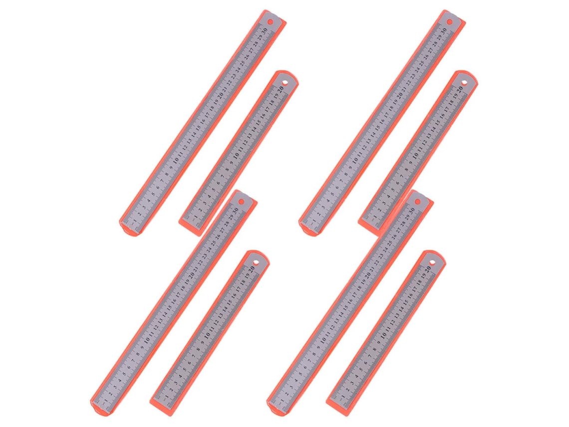 Conjunto De 8 Réguas Dupla Face Em Aço Inoxidável Totority, Portáteis Para Medições Precisas Em Engenharia E Pintura