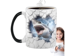 Caneca Tubarão Que Muda De Cor Com O Calor | Caneca Multifuncional Para Leite Caneca Termossensíve Gokoco