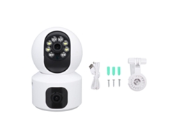 2.4g Wifi Security Camera Indoor Dual Lens 360 Degree Ptz Security Camera With Full Color Night Vision Motion Detection 2 Way Audio For 390eyes App