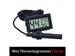 Mini Termômetro E Higrômetro Digital Lcd Para Ambientes Internos, Com Sensor De Temperatura E Umidade Integrados E Cabo De Alimentação.