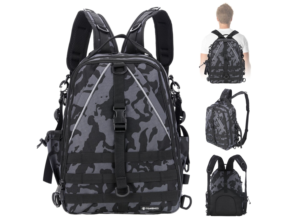 Mochila de Pesca Tomshoo com Suporte de Vara S/MARCA