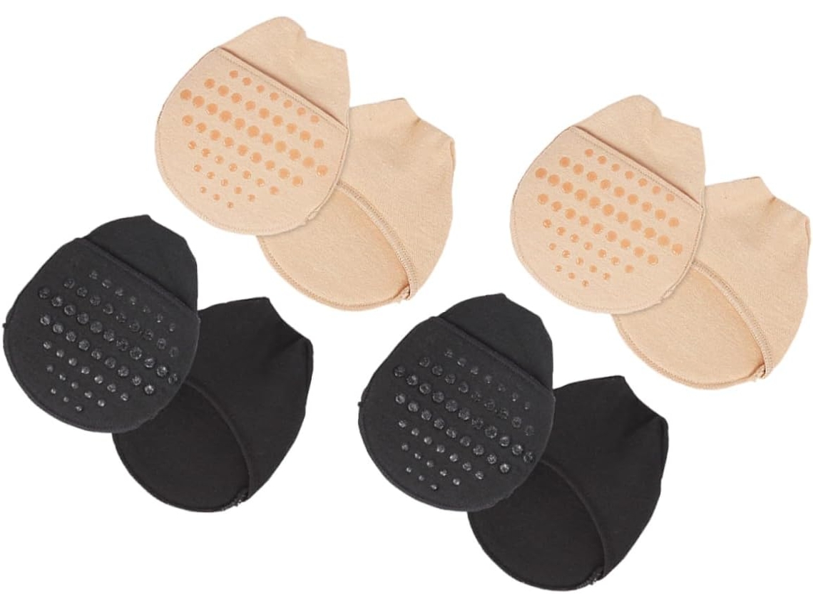 Galpada 4-pares De Meias Femininas Silicone Antiderrapantes Para O Calcanhar, Com Almofadas Frontais Respiráveis Para O