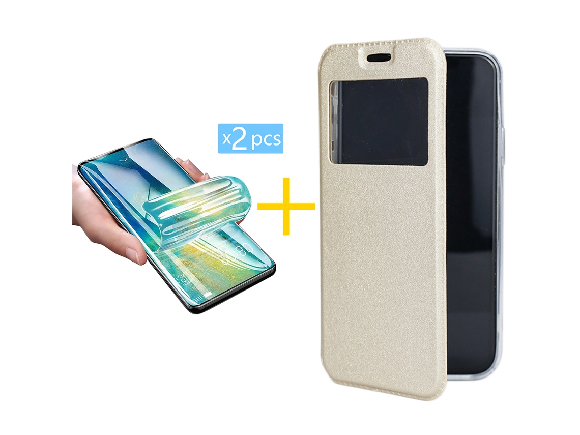 Pack 2 X Película de Hidrogel Capa GANDY Samsung Galaxy A20S GANDY Flip Cover Dourado GANDY