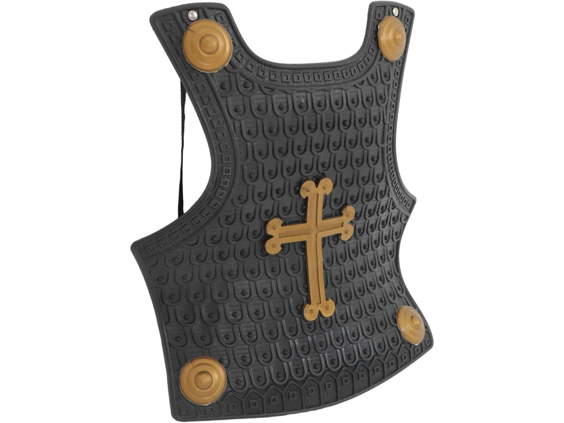 Escudo Preto De Plástico Para Menino/menina Com Cruz, Acessório Para Cosplay Medieval.