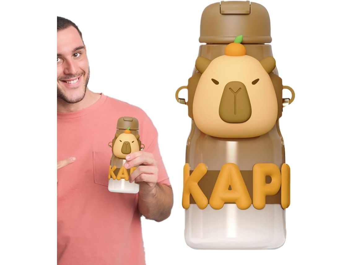 Garrafa De Água Capivara | Garrafa Térmica De Grande Capacidade, Design Charmoso Em Aço Inoxidável, Ideal Para Uso Em Sala De Aula E Academia. Gokoco